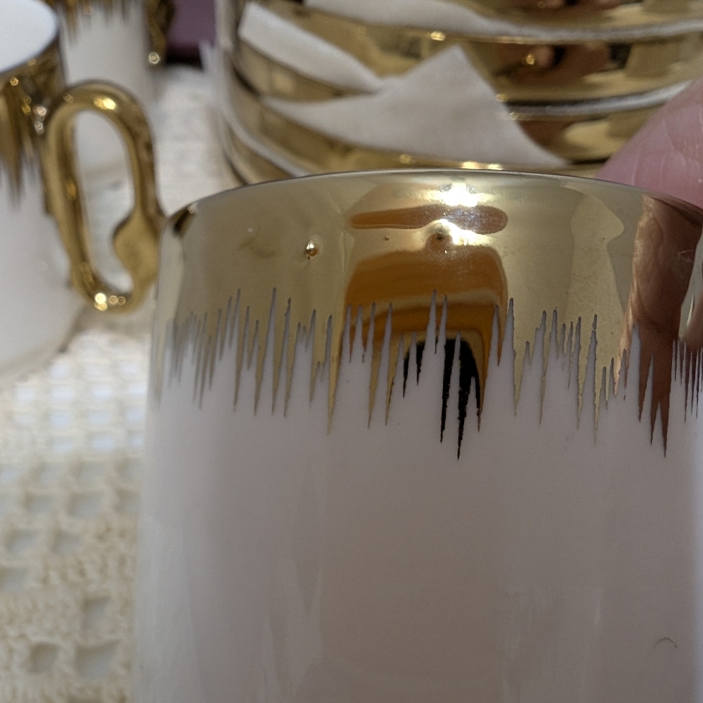 Bone China Set Sauces And Cups Rochelle Gold - Picture 6 of 10